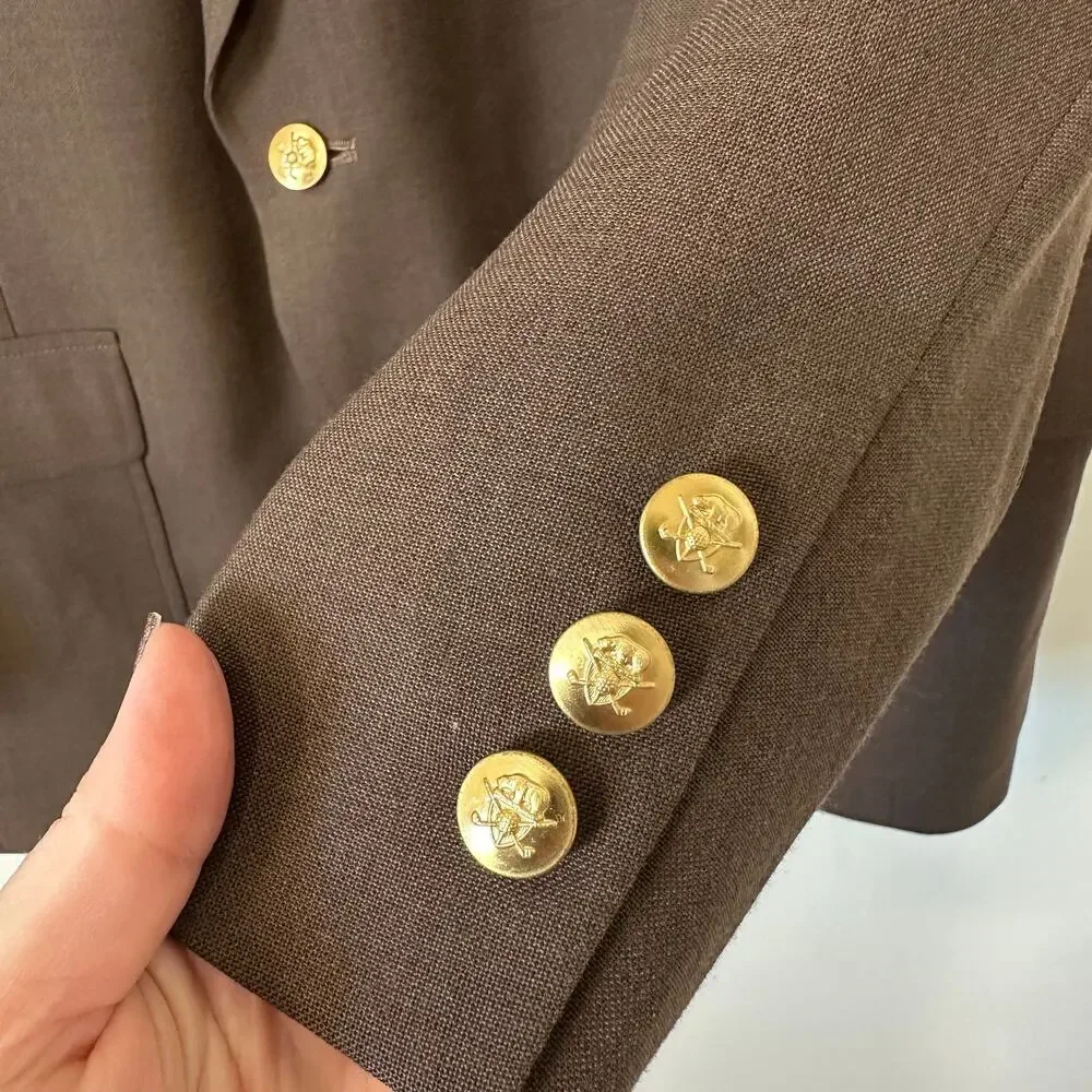 Vintage 90s Jack Nicklaus Tournament Series Blazer Brown 42R Made In‎ USA Preppy